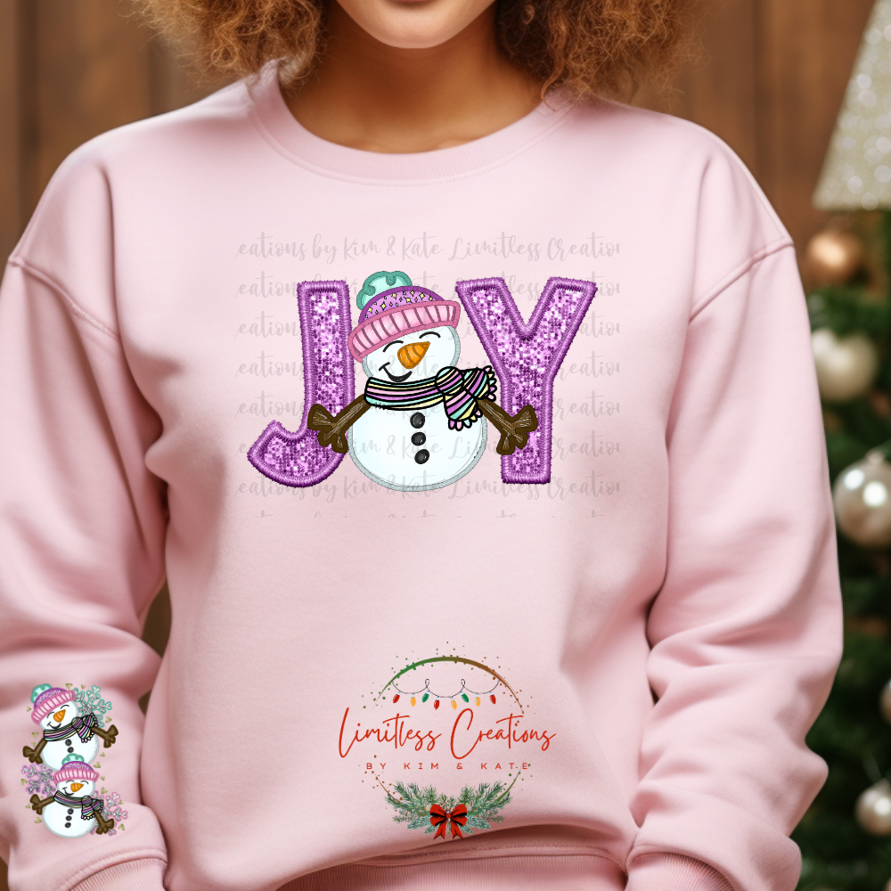 Joy Snowman with Sleeve design Shirt