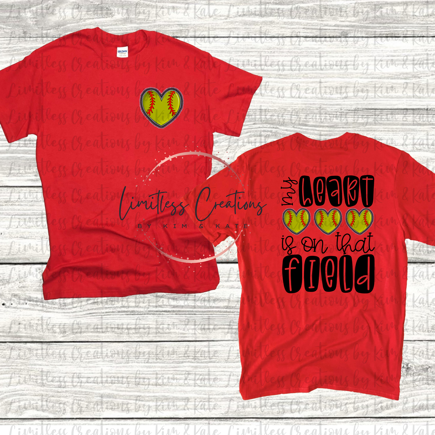 My Heart Is On That Field Faux Patch design Shirt