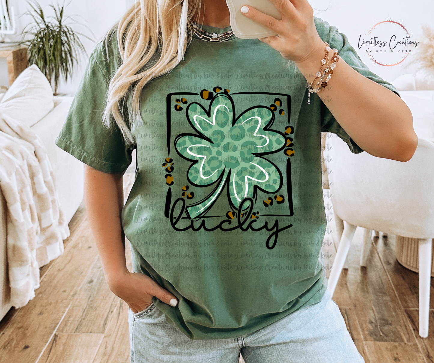 Lucky Shamrock Cheetah Print Shirt