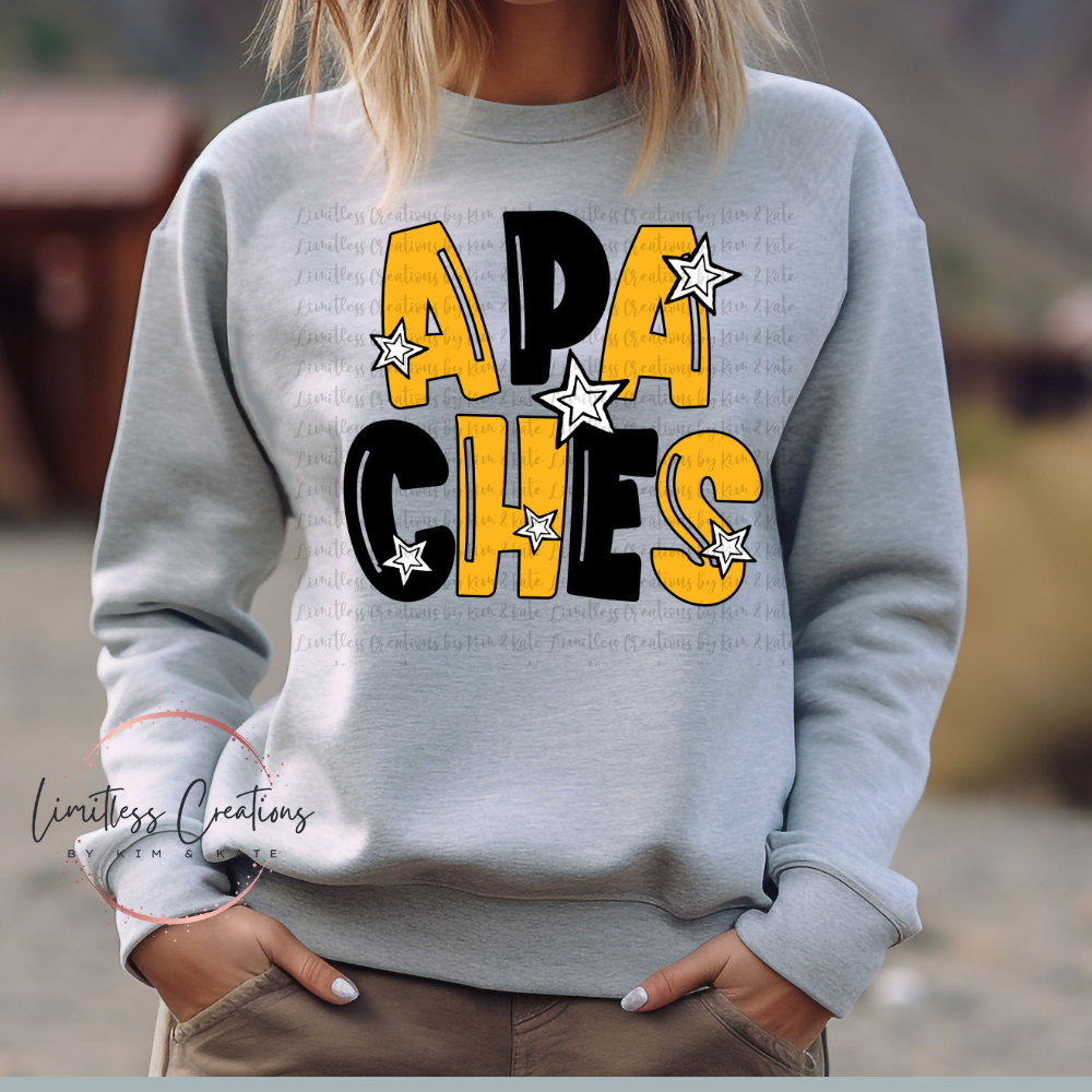 Apache large letters with stars Shirt