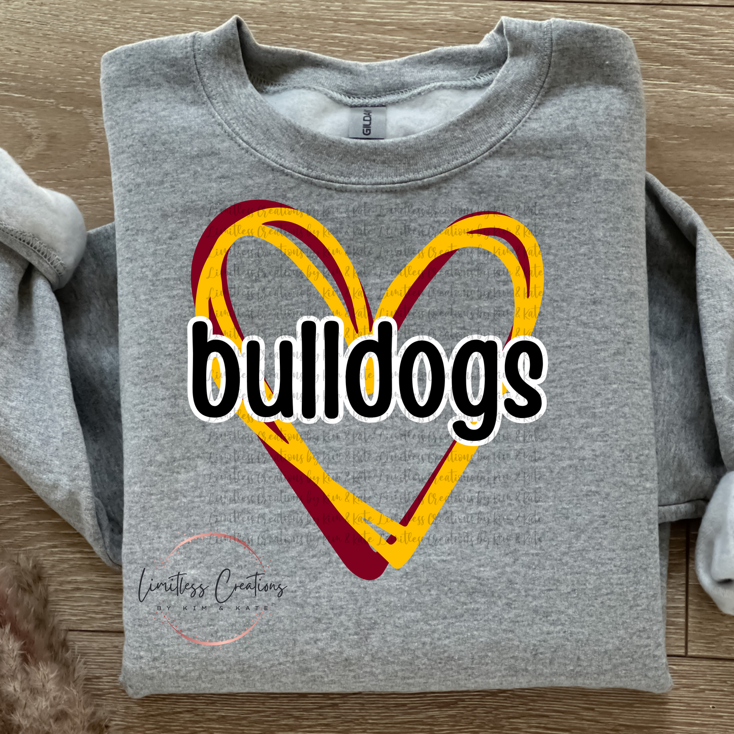 Bulldogs Double Heart Graphic Shirt