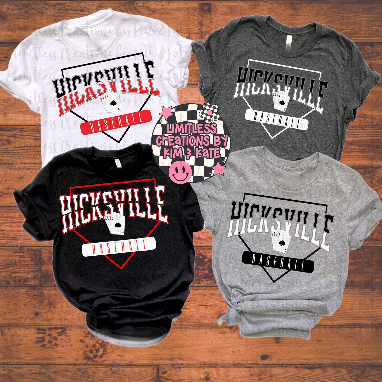 Hicksville Aces Baseball Diamond School Spirit Shirt
