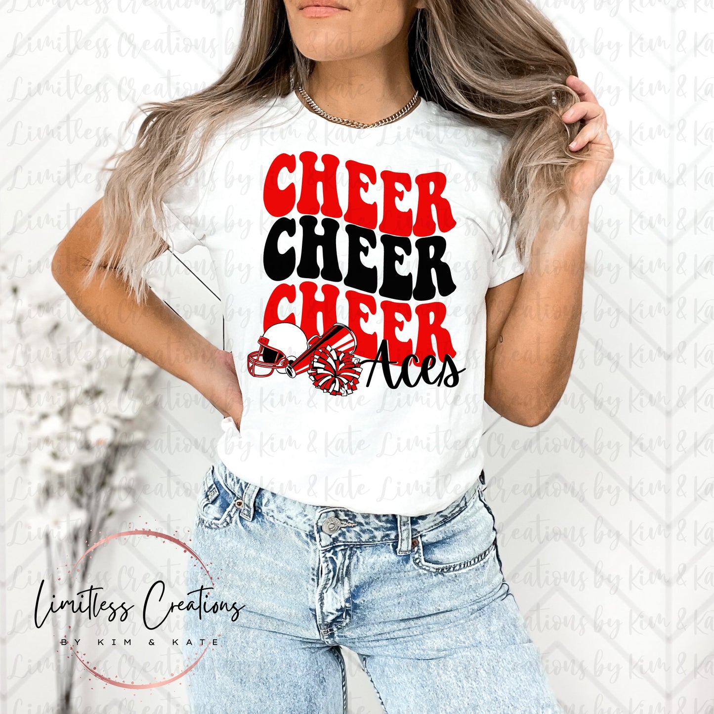 Aces Cheer Stacked Words Shirt