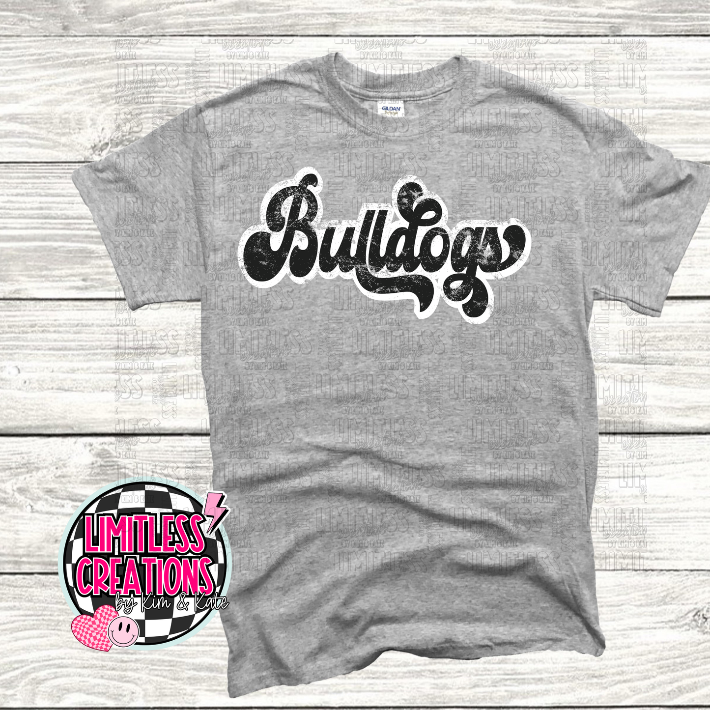 Bulldogs Retro Word Graphic Shirt