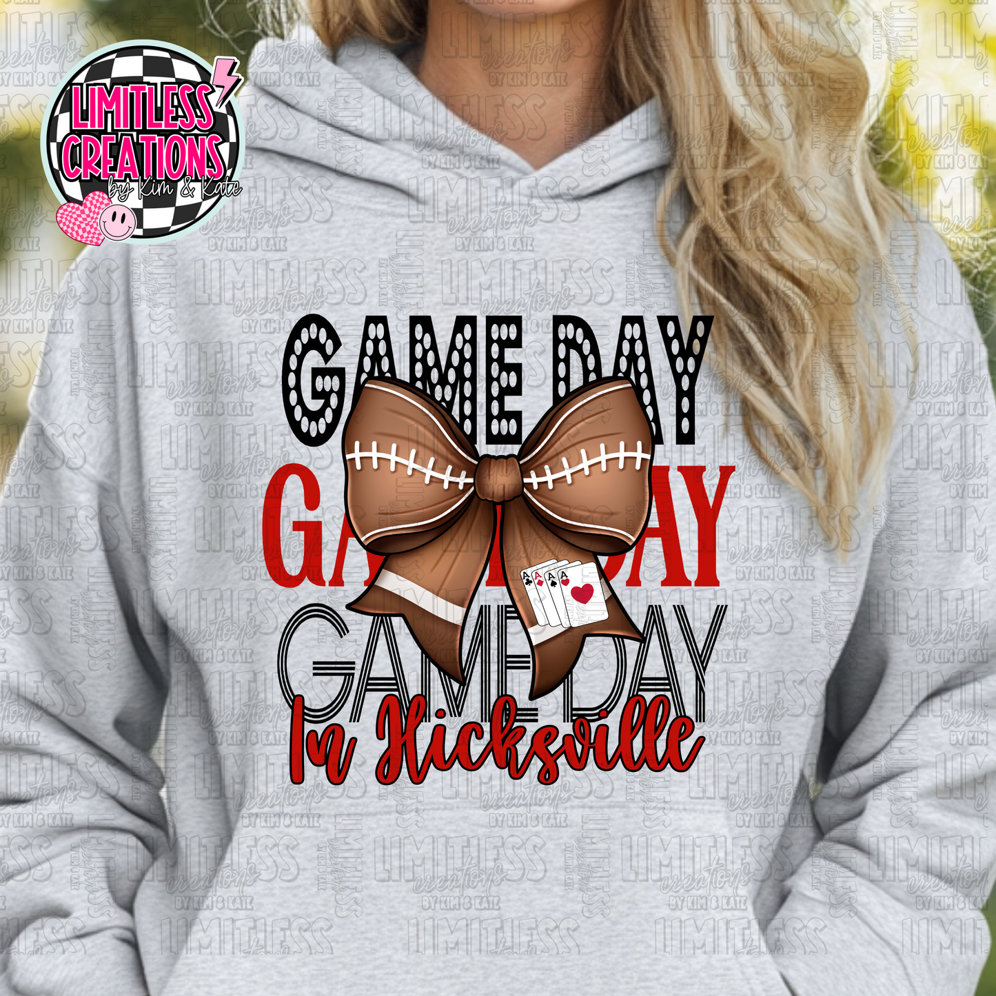 Game Day Aces Football Bow Graphic Shirt