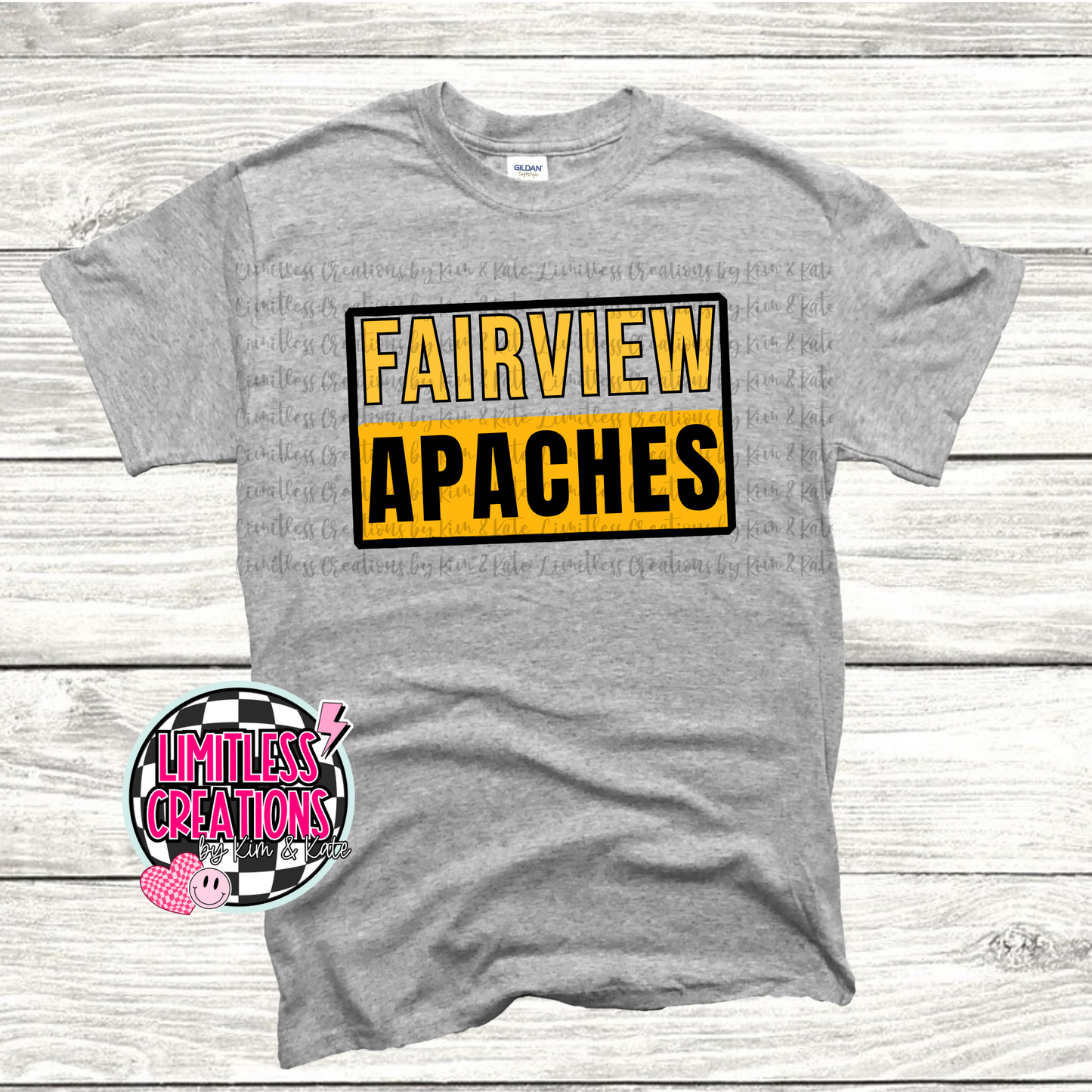 Fairview Apaches Boxed  Words Shirt