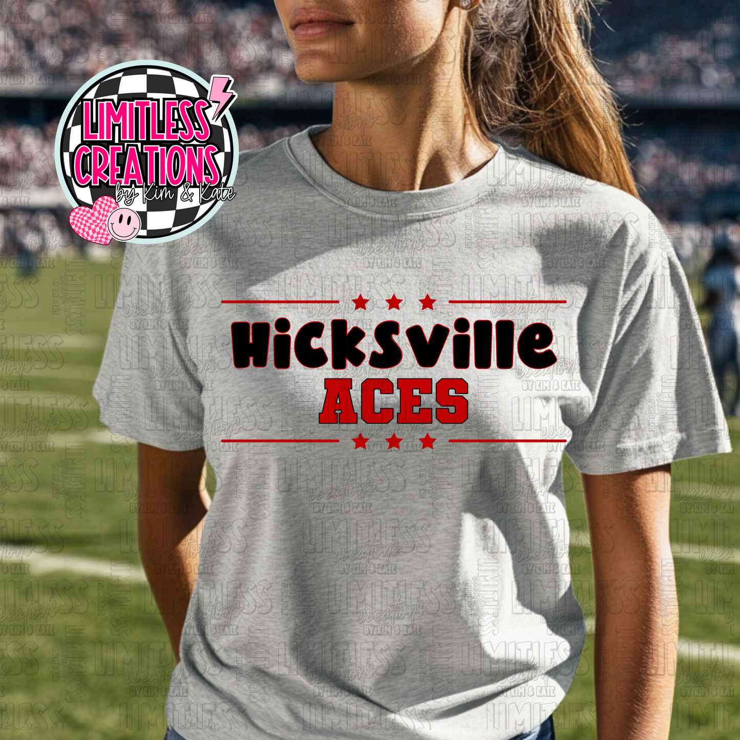 Hicksville Aces with Stars Graphic Shirt