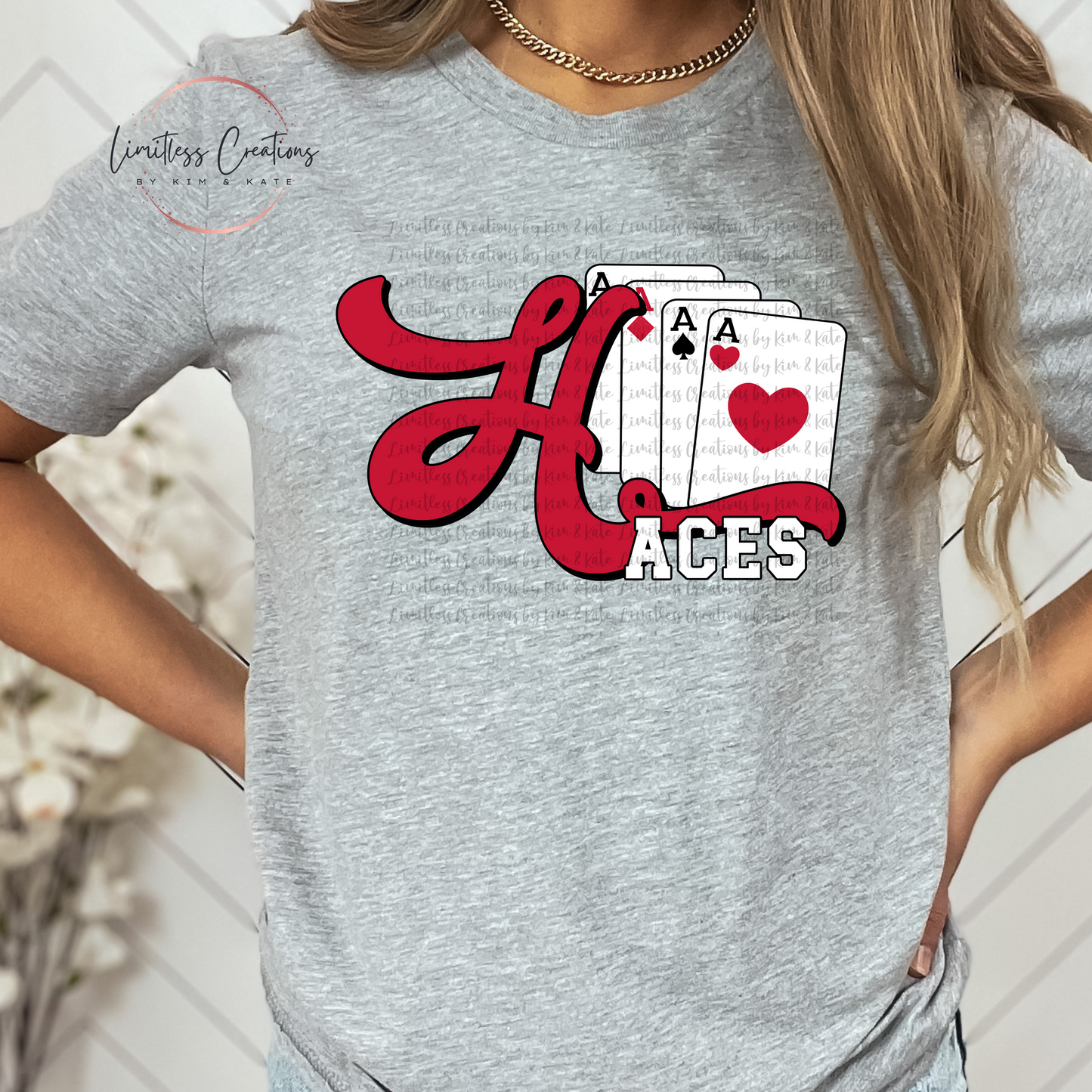 Aces H with cards  Graphic Shirt