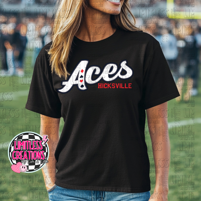 Aces Cursive Graphic Shirt