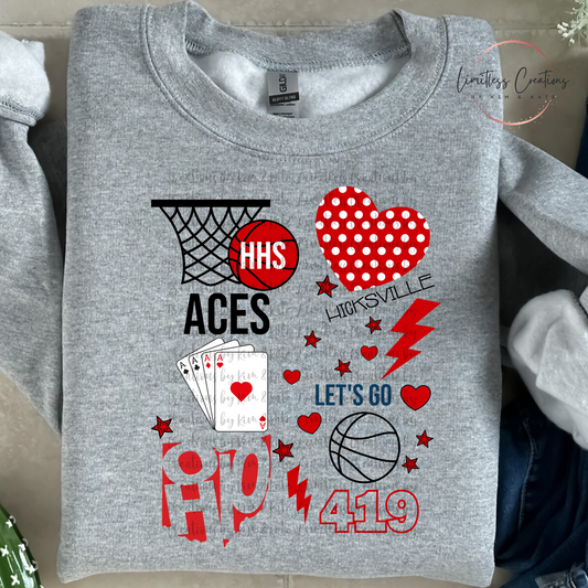 Hicksville Aces Basketball Graphic Shirt