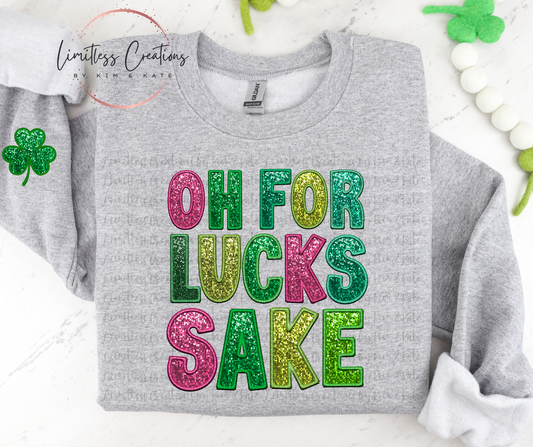 Oh For Lucks Sake Faux Glitter Alphabet Shirt