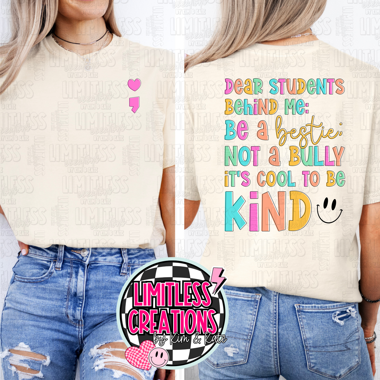 Dear Students behind me shirt 2 Versions to choose from