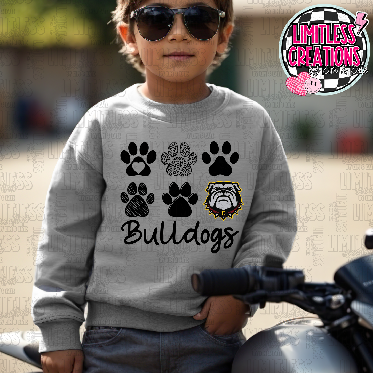 Bulldog Paw Prints Graphic Shirt