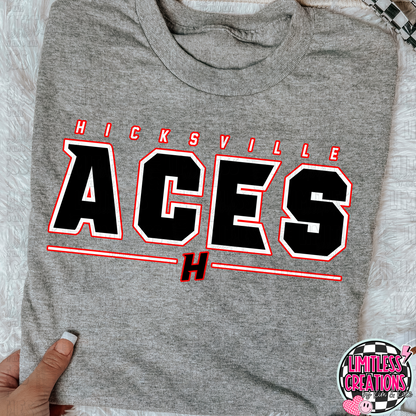 Hicksville Aces Pointed Font Graphic Shirt