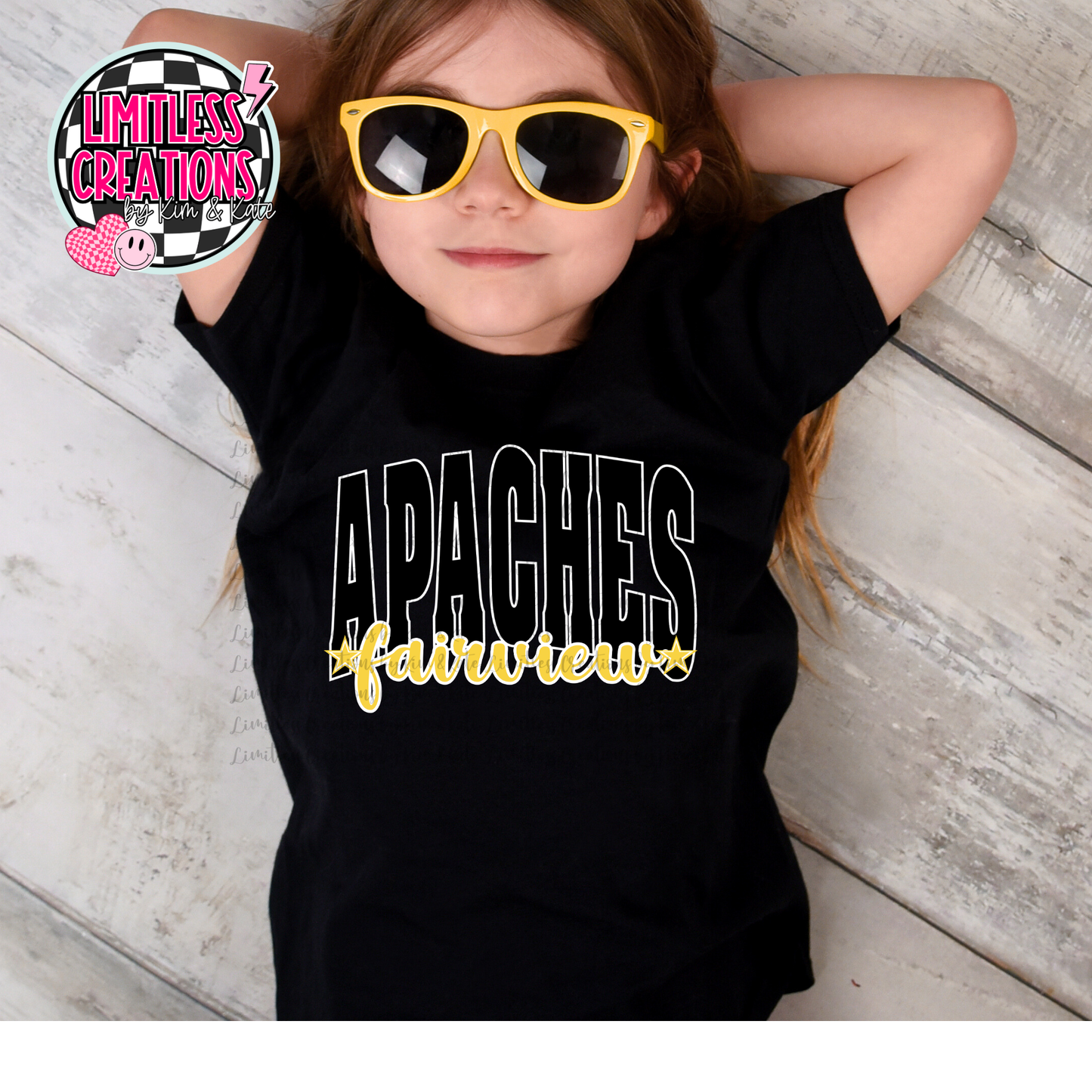 Fairview Apaches  Apache Cursive Shirt