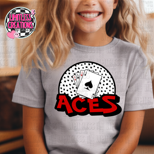 Aces Dotted Design Graphic Shirt (Copy)