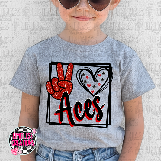 Hicksville Aces Peace Love Aces Shirt