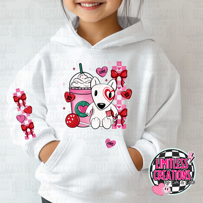 Dog with Coffee Valentine Graphic Shirt