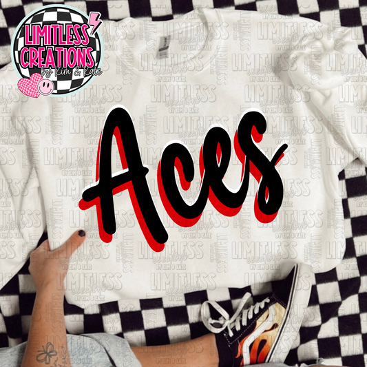Hicksville Aces Cursive Shirt