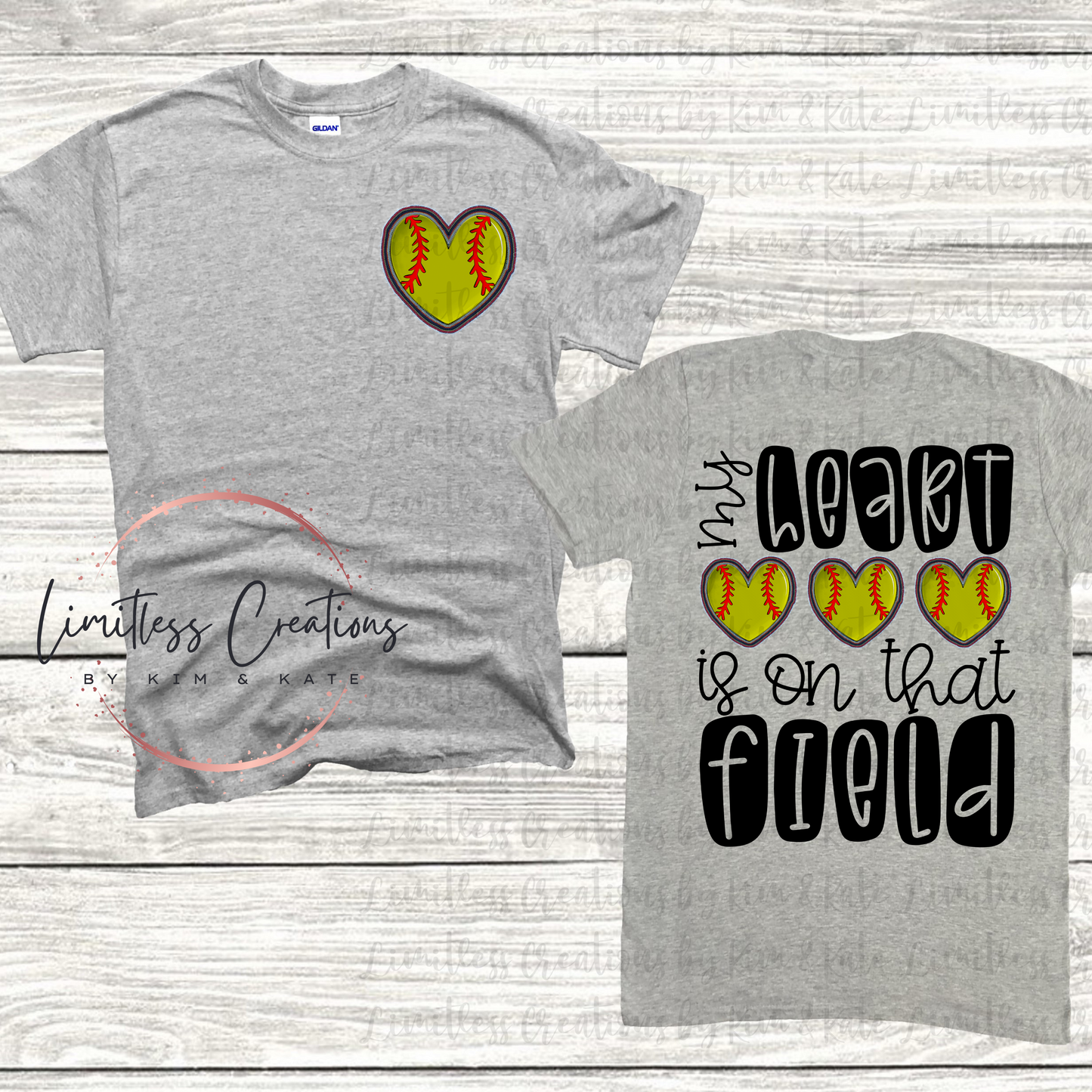 My Heart Is On That Field  Faux Patch design Shirt