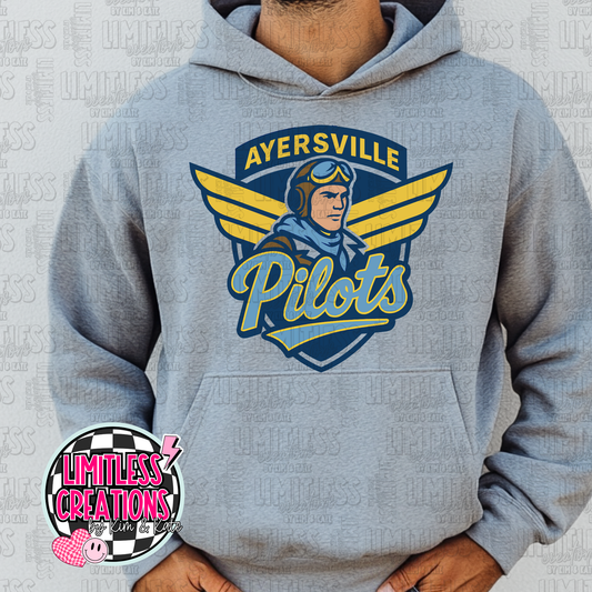 Ayersville Pilots Wings Navy Shirt