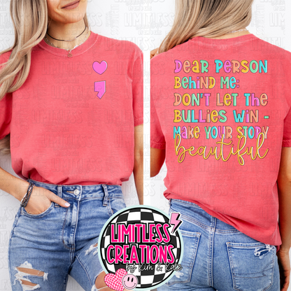 Dear Person behind me shirt