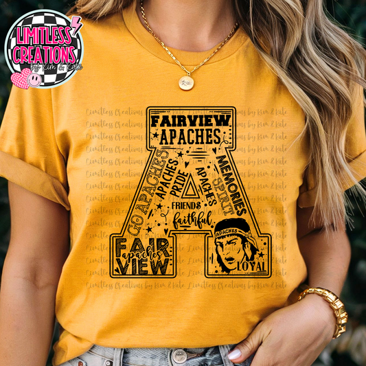 Fairview Apaches A Typography Shirt