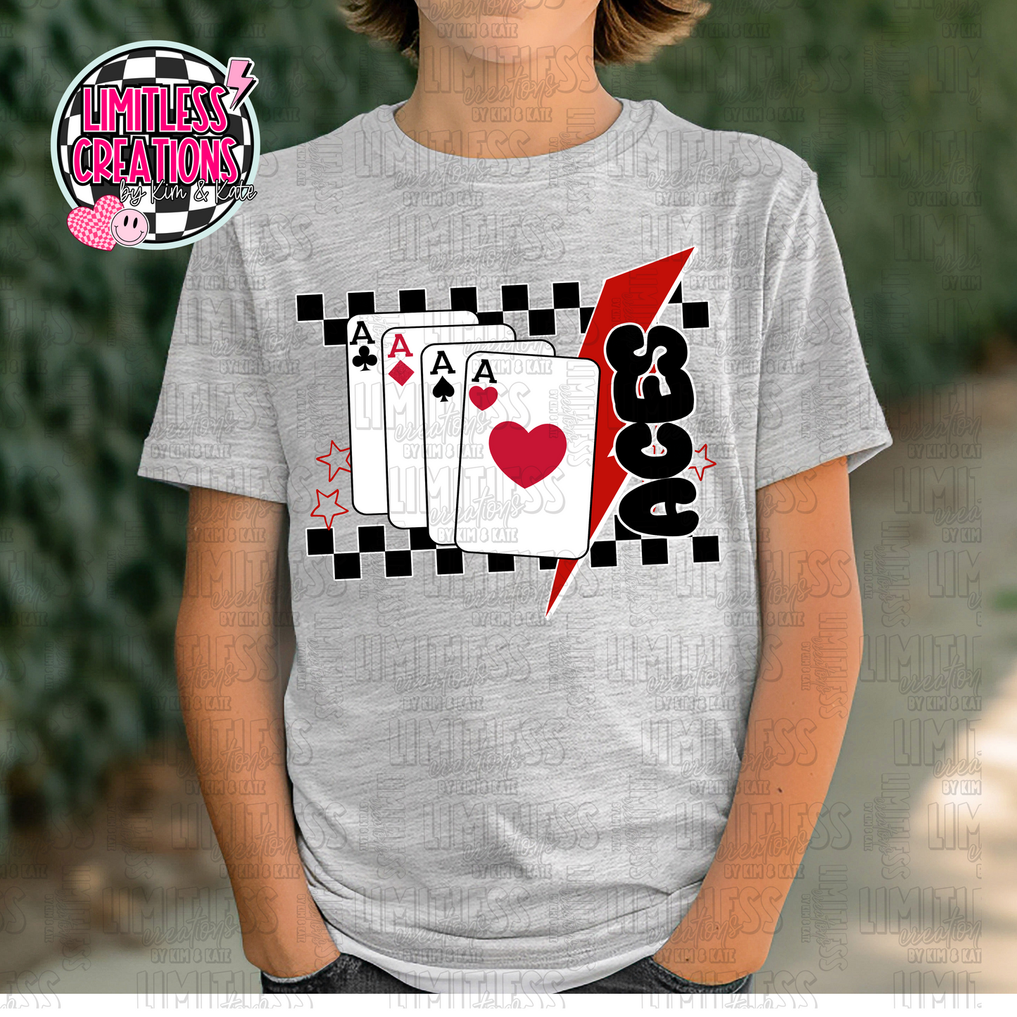 Aces Checkered with Bolt Graphic Shirt