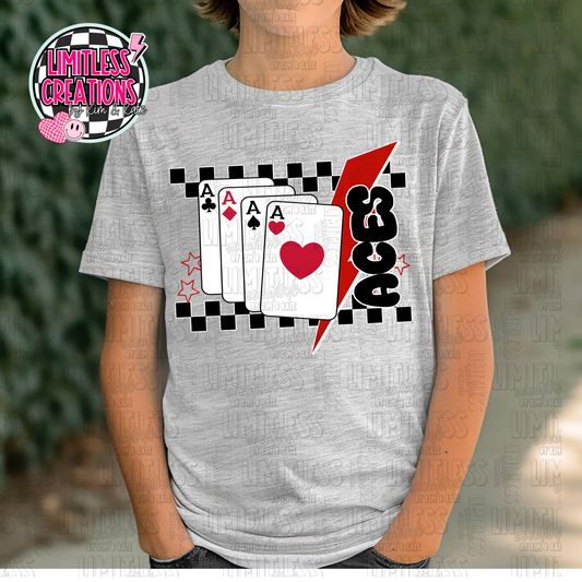 Aces Checkered with Bolt Graphic Shirt