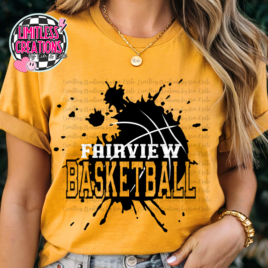 Fairview Apaches Basketball Splatter Shirt