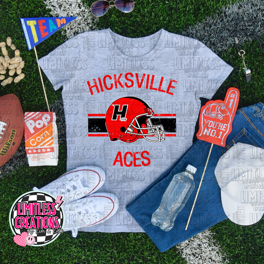 Hicksville Aces Football Helmet Graphic Shirt