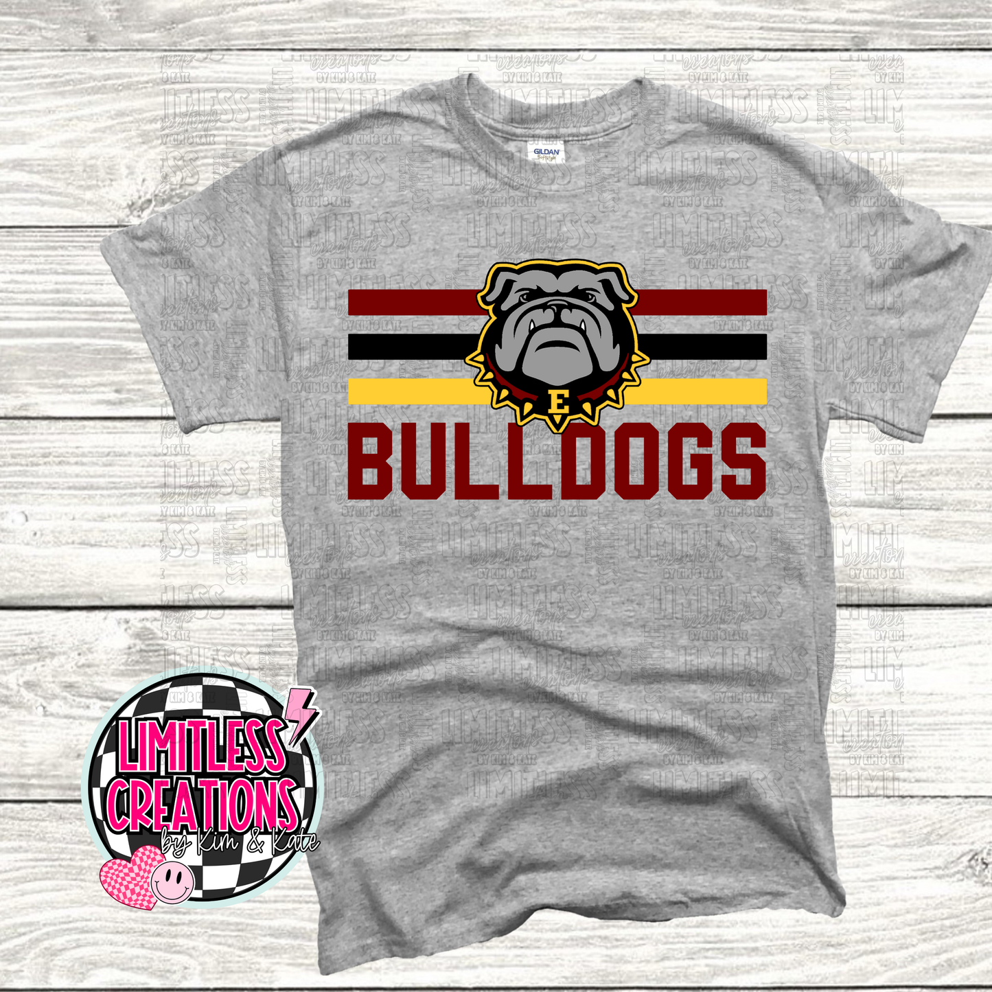 Bulldog Head with Lines Graphic Shirt