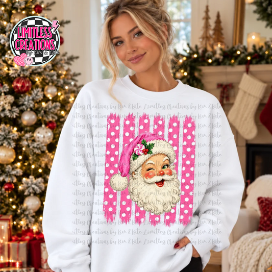 Vintage Pink Santa Christmas  Design