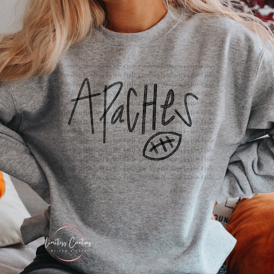 Apaches football handwritten shirt