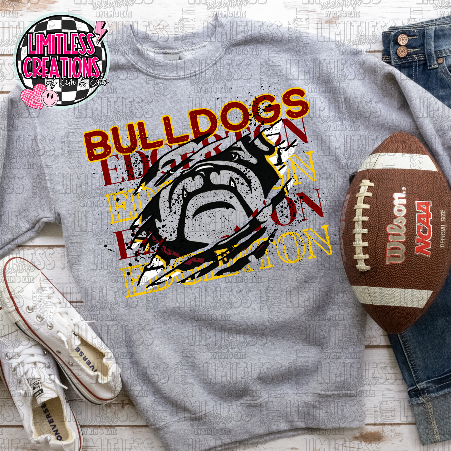 Bulldog Shredded  Graphic Shirt