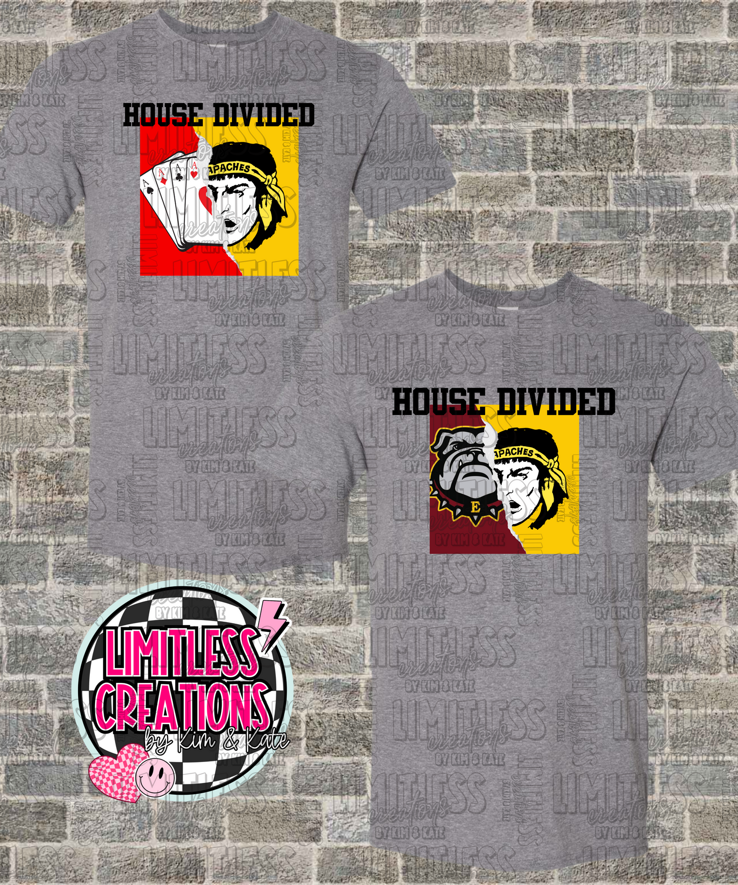 House Divided Graphic Shirt (Aces, Apaches, Bulldogs, etc)