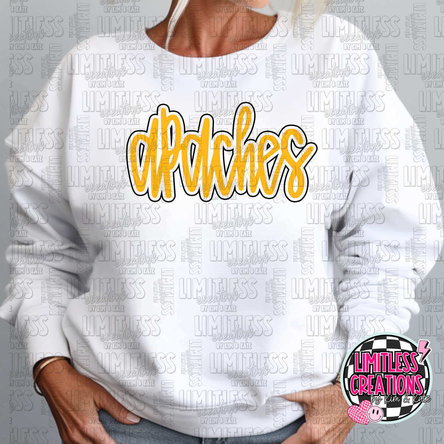 Apaches Cursive Font graphic Shirt