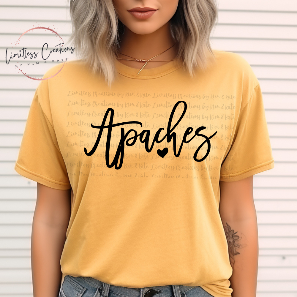 Cursive Apaches Lettering Shirt