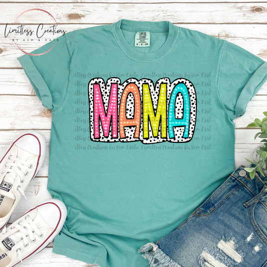 Dotted Colorful Mama  Shirt