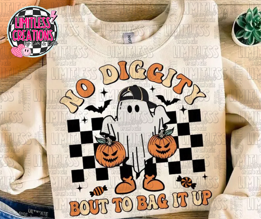 Halloween No Diggity Ghost Graphic Shirt