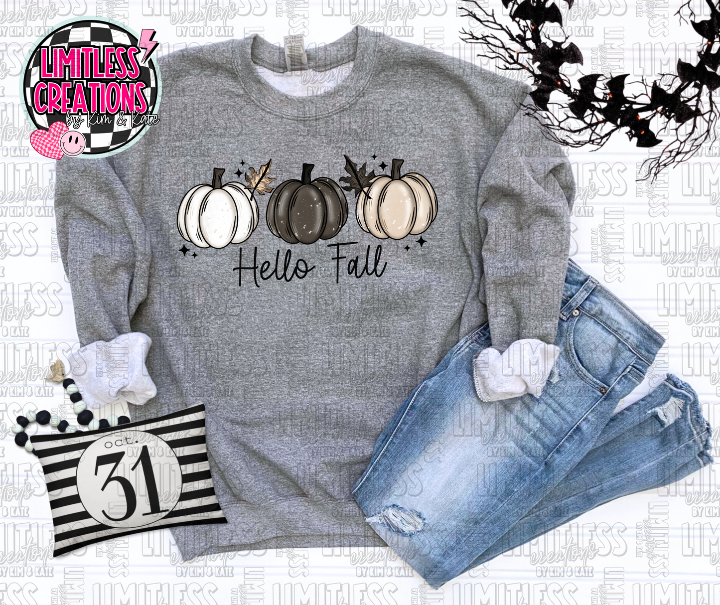 Hello Fall with pumpkins Graphic Shirt