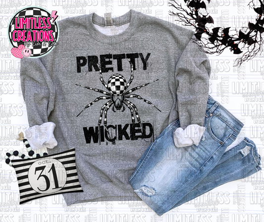 Halloween Pretty Wicked Spider Graphic Shirt