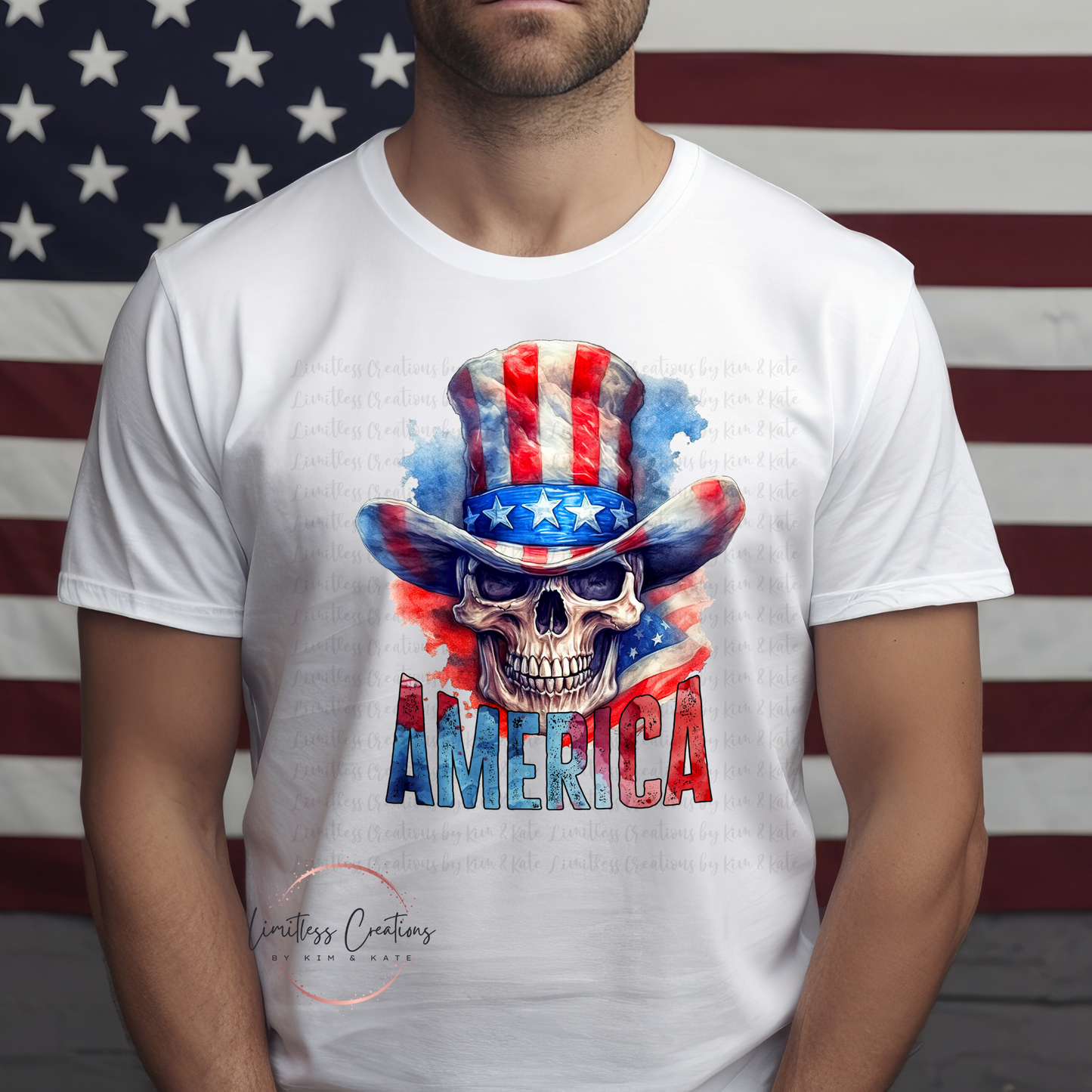 AMERICA SKULL FLAG SHIRT