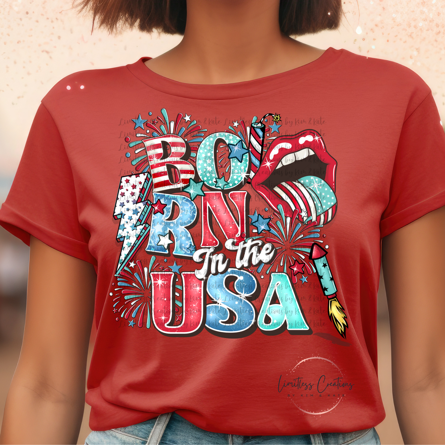 BORN IN THE USA FIRECRACKER SHIRT