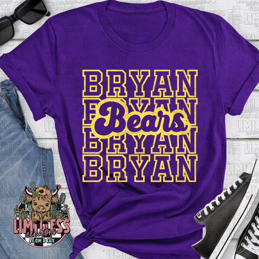 Stacked Words  Bears School Spirit Shirt