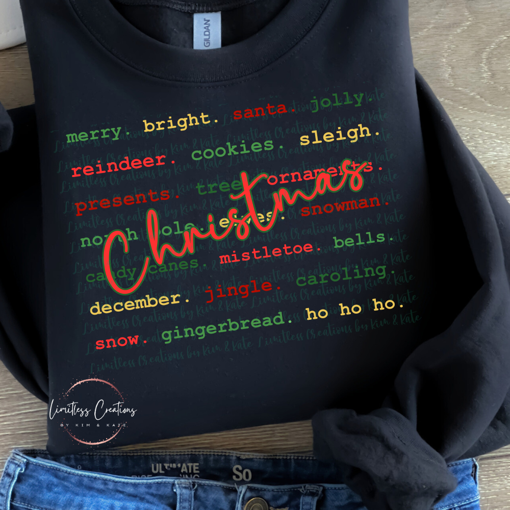 Christmas typography/word art shirt