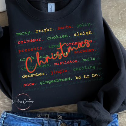 Christmas typography/word art shirt