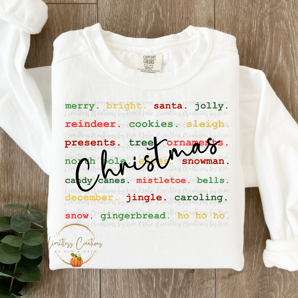 Christmas typography/word art shirt