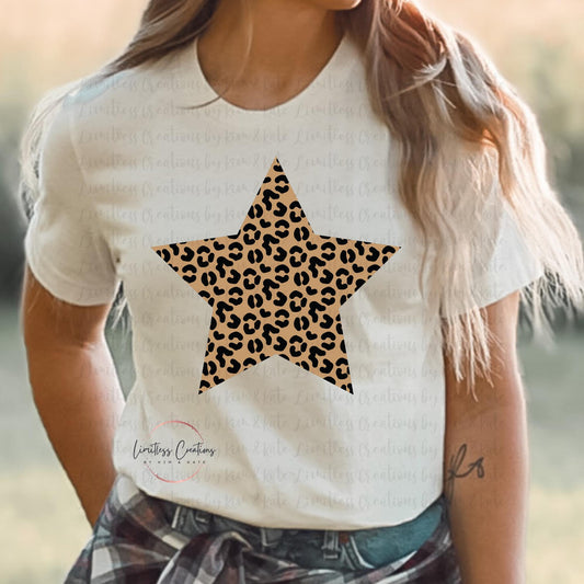 LEOPARD PRINT STAR SHIRT