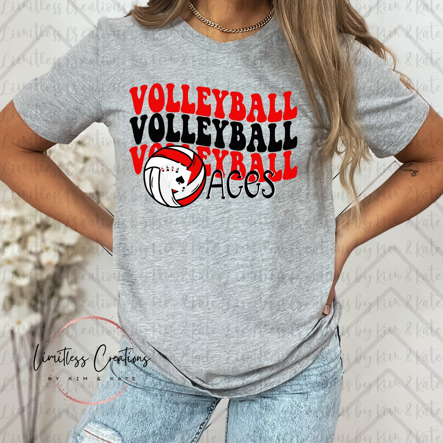 Stacked words Hicksville Volleyball Shirt